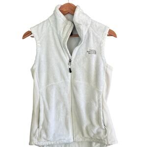 North Face Oso Vest M White Osito Fuzzy Fleece Jacket Zip Outdoors Camp Hike